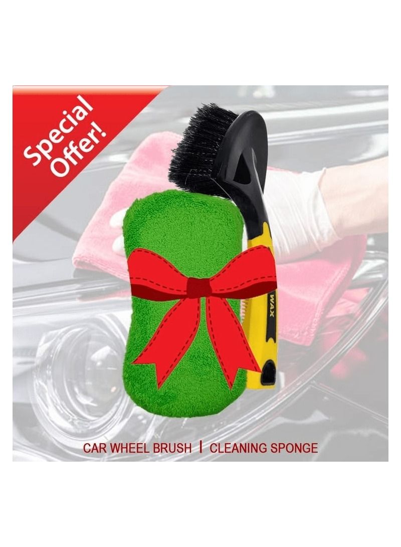 Safi WAX Combo Offer - Buy Car Wheel Cleaning Brush Black Yellow- SAFI WAX  Car Washing Sponge, Inside Outside Cleaning Tool Scratch Free Wash, High Quality - Image 1