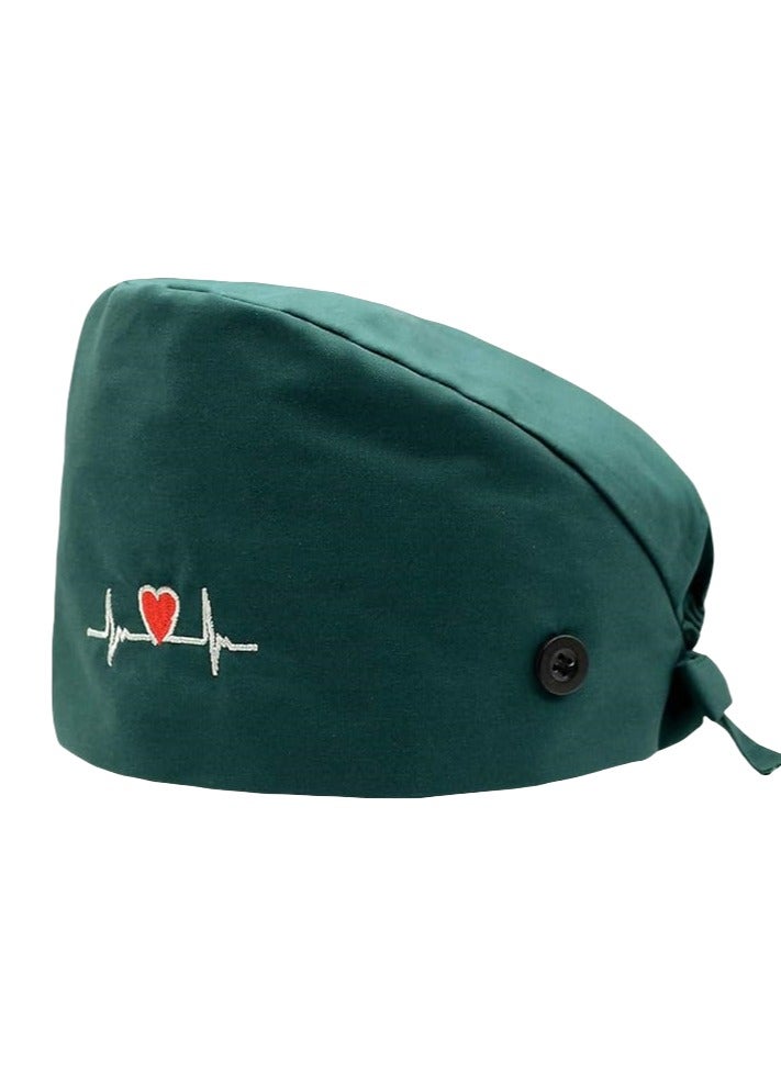 Generic 2 Pack Surgical Caps, Unisex Dental Stomatologist Operating Room Nurse Caps, Adjustable Elastic Nursing Caps with ons and Sweatband, Fluffy Cotton Hats (Green)  - Image 2