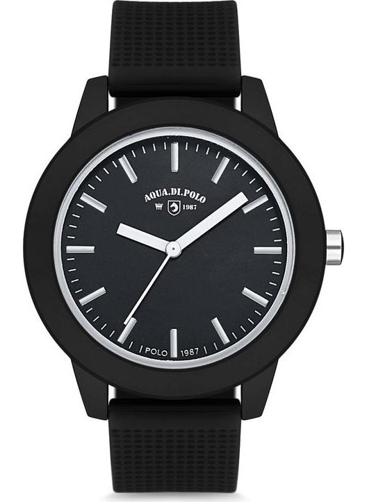 Aqua Di Polo 1987 Aqua di Polo Women's Black Analog Wristwatch with Silicone Strap A9630 