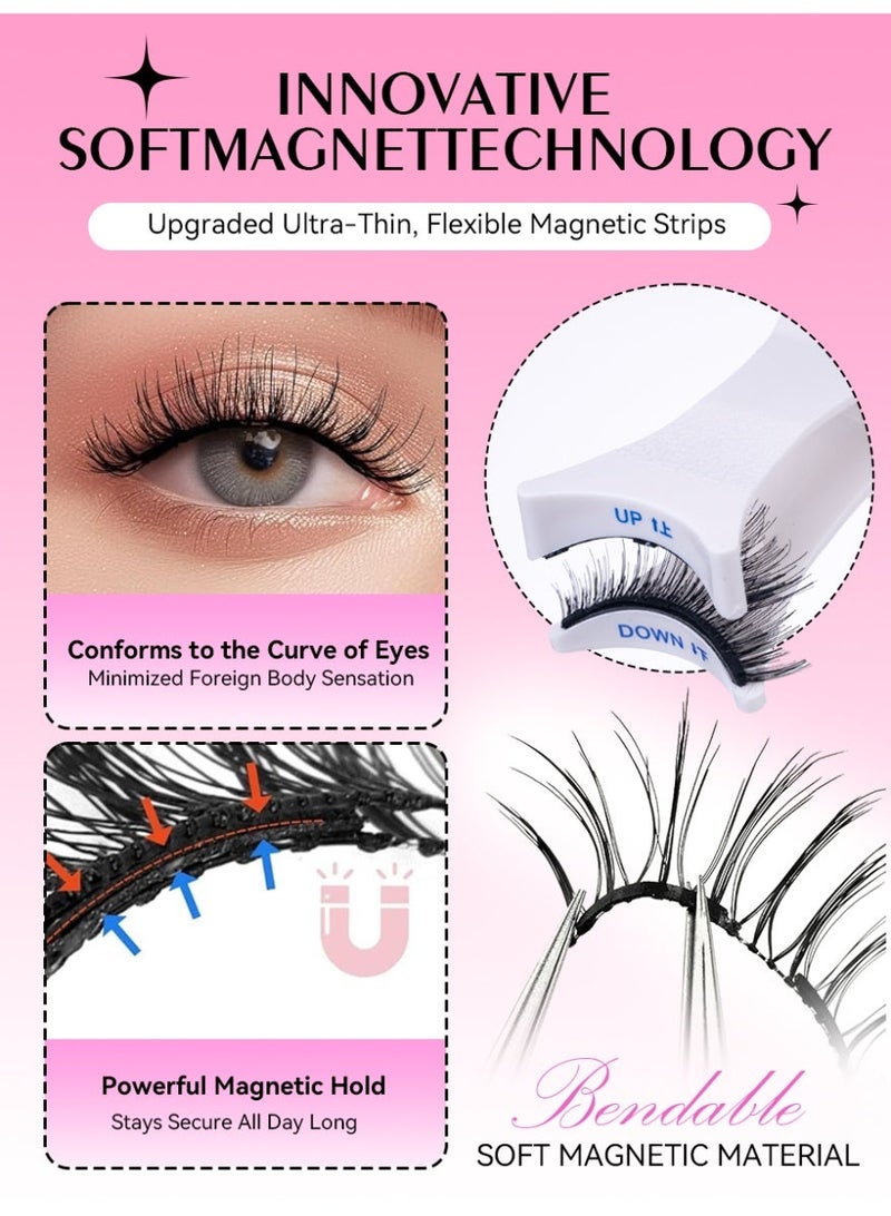 D'AMMA'N Magnetic Eyelashes with Applicator& Mirror, Reusable, Natural Look, No Glue Needed, Strong and Lightweight, Easy to Apply, Comfortable Wear - Image 4