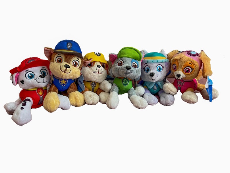 nickelodeon PAW Patrol 6" Plush Toy SET of 6 Characters Marshall Skye Everest Rocky Rubble Chase - Image 1