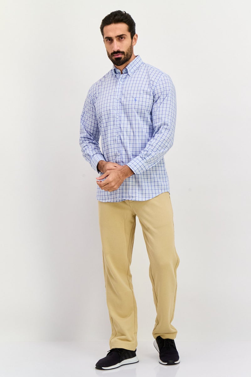 Tailorbyrd Men Regular Fit Long Sleeve Checkered Casual Shirt, White - Image 2