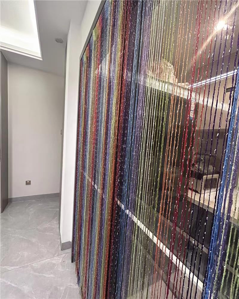 ave split Decorative Door String Curtain Wall Panel Fringe Window Room Divider Blind Divider Tassel Screen Home 100cm*200cm (Colorful18) - Image 4