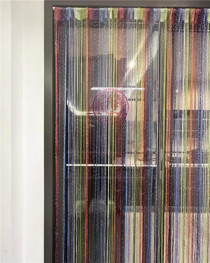 ave split Decorative Door String Curtain Wall Panel Fringe Window Room Divider Blind Divider Tassel Screen Home 100cm*200cm (Colorful18) - Image 5