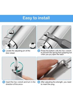 Drofail Drofail Adjustable Spring Door Closer Automatic Door Closer Easy Installation for SelfClosing Hinged Doors SelfClosing Adjustable Automatic Door Closer  - Image 4