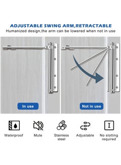 Drofail Drofail Adjustable Spring Door Closer Automatic Door Closer Easy Installation for SelfClosing Hinged Doors SelfClosing Adjustable Automatic Door Closer  - Image 5