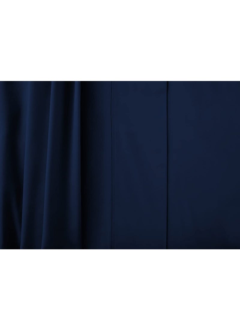 SGI bedding SGI Double Size Duvet Cover with 2 Pillow Covers 600 Thread Count 100 Egyptian Cotton Navy Blue Solid Smooth Comfortable All Season Quilts  - Image 3