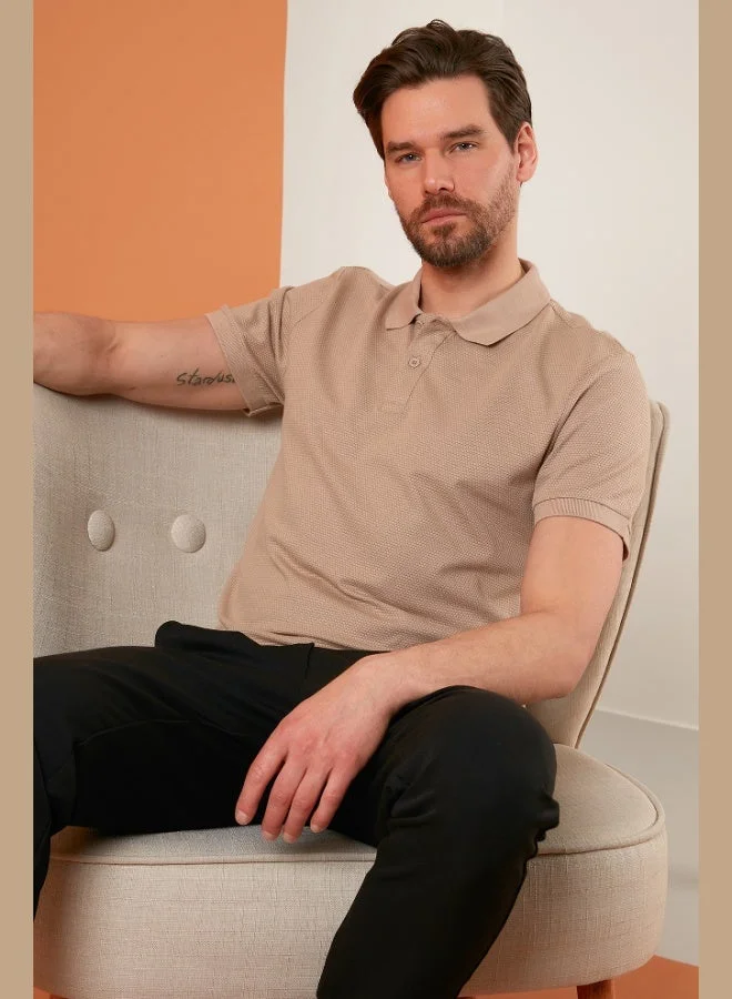 بوراتي تي شيرت بولو قطن رجالي بقصة عادية