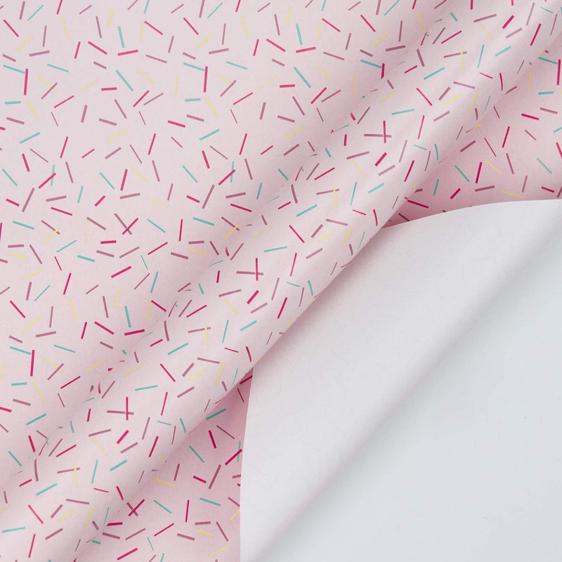 WRAPAHOLIC 30 Inch Pink Wrapping Paper Roll - Pink Color with Colorful Line Segment Print for Birthday, Holiday, Wedding, Baby Shower Wrap - 30 inch x 33 feet - Image 2