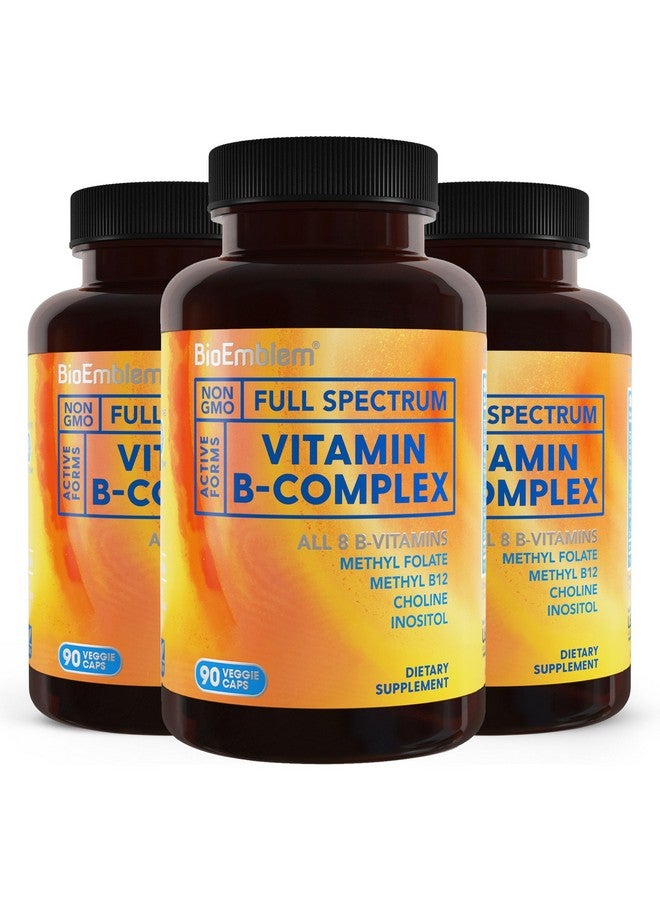 BioEmblem B Complex Vitamins | Complete B-Vitamin Formula with Active Methylated Forms | Supports Energy, Mental Clarity & Immune Health | Non-GMO, Vegan, Soy-Free, Gluten-Free |270 Capsules - Image 1