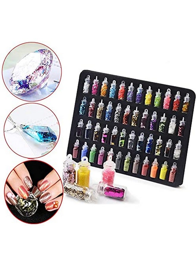 Shidara DIY Nail Glitter Sequins Crystal UV Epoxy Jewelry Making Mold Filler 3D Nail Art Tips Decoration | Multi | 48 Pieces - Image 3