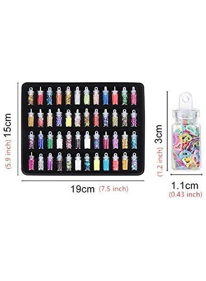 Shidara DIY Nail Glitter Sequins Crystal UV Epoxy Jewelry Making Mold Filler 3D Nail Art Tips Decoration | Multi | 48 Pieces - Image 2