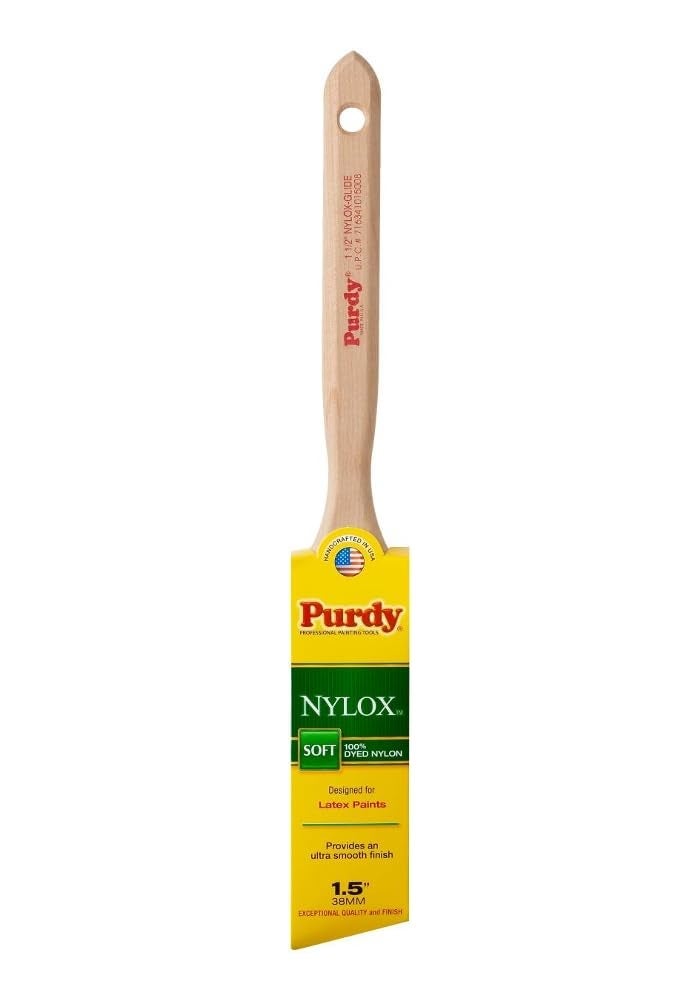Purdy Nylox Series Glide Angular Trim Paint Brush, 1.5 Inch - Soft Nylon Bristles for Ultra Smooth Finish - Image 1