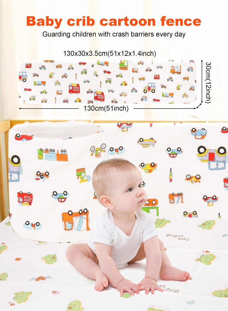 URbazaar Crib Bumper Breathable Cot Bumper Breathable Mesh Cot Liner Crib Rail Cover Baby Crib Bumper Baby Boys Girls Nursery Breathable Crib Bedding Baby Bed Bumper 130x30x3.5cm - Image 2
