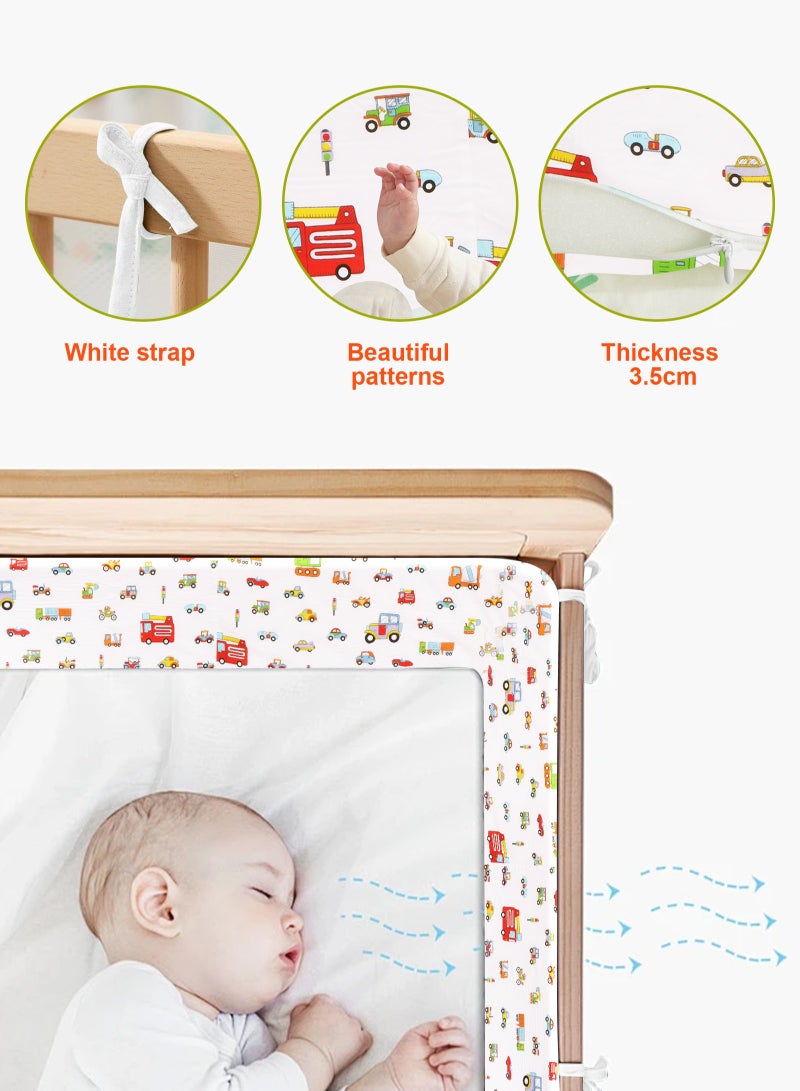 URbazaar Crib Bumper Breathable Cot Bumper Breathable Mesh Cot Liner Crib Rail Cover Baby Crib Bumper Baby Boys Girls Nursery Breathable Crib Bedding Baby Bed Bumper 130x30x3.5cm - Image 4