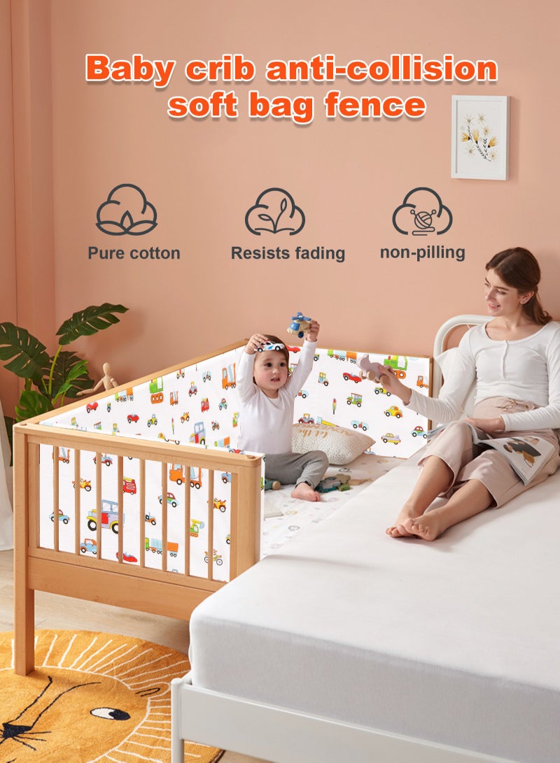 URbazaar Crib Bumper Breathable Cot Bumper Breathable Mesh Cot Liner Crib Rail Cover Baby Crib Bumper Baby Boys Girls Nursery Breathable Crib Bedding Baby Bed Bumper 130x30x3.5cm - Image 5