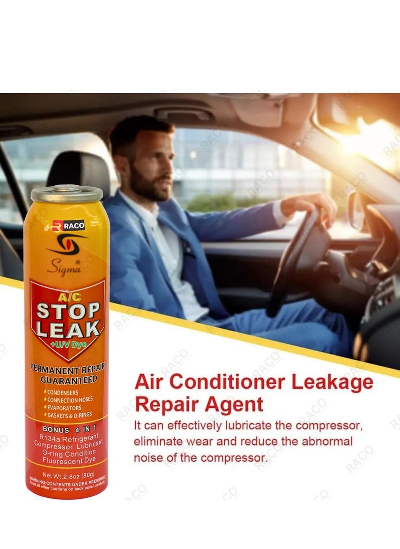 RACO RACO Sigma Car Air Conditioner Stop Leak+ U/V Dye Permanent Repair of Condensers, Connection Hoses, Evaporators, Gaskets & O-Rings 80g  - Image 3