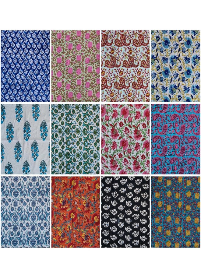 Third Eye Export Hand Block Cloth Napkins Set of 12 – Elegant Cotton Napkins for Dinner, Weddings, Reusable Everyday Use – Decorative Floral Napkins Everyday for Kitchen & Home Decor (12, Multi Color 1, 18X18 Inches) - Image 1