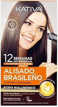 KATIVA Brazilian Straightening Kit Professional Home Straightening Treatment Up to 12 Weeks Shelf Life Keratin Straightening Vegetable Keratin Formalol Free Easy to Use Orange 044 kg - Image 1