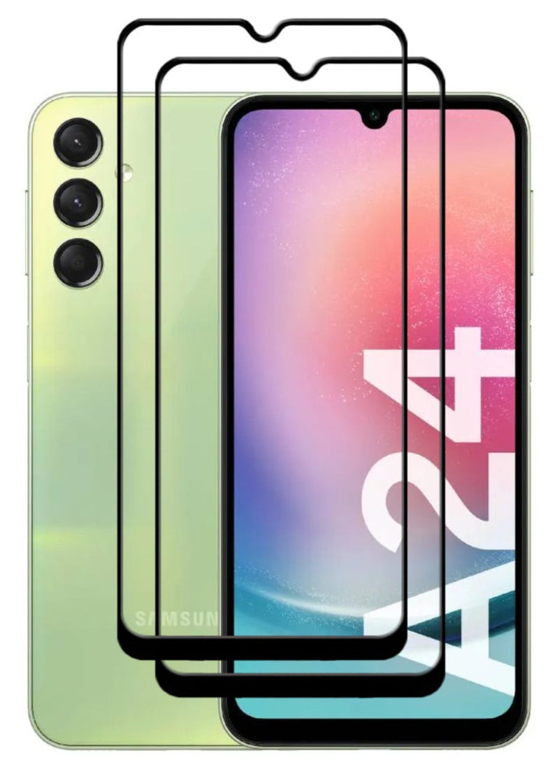 ACLIX 2 Pieces Antistatic ESD Dustproof Premium Quality High Definition Tempered Glass Screen Protector Designed For Samsung Galaxy A24 4G - Image 1