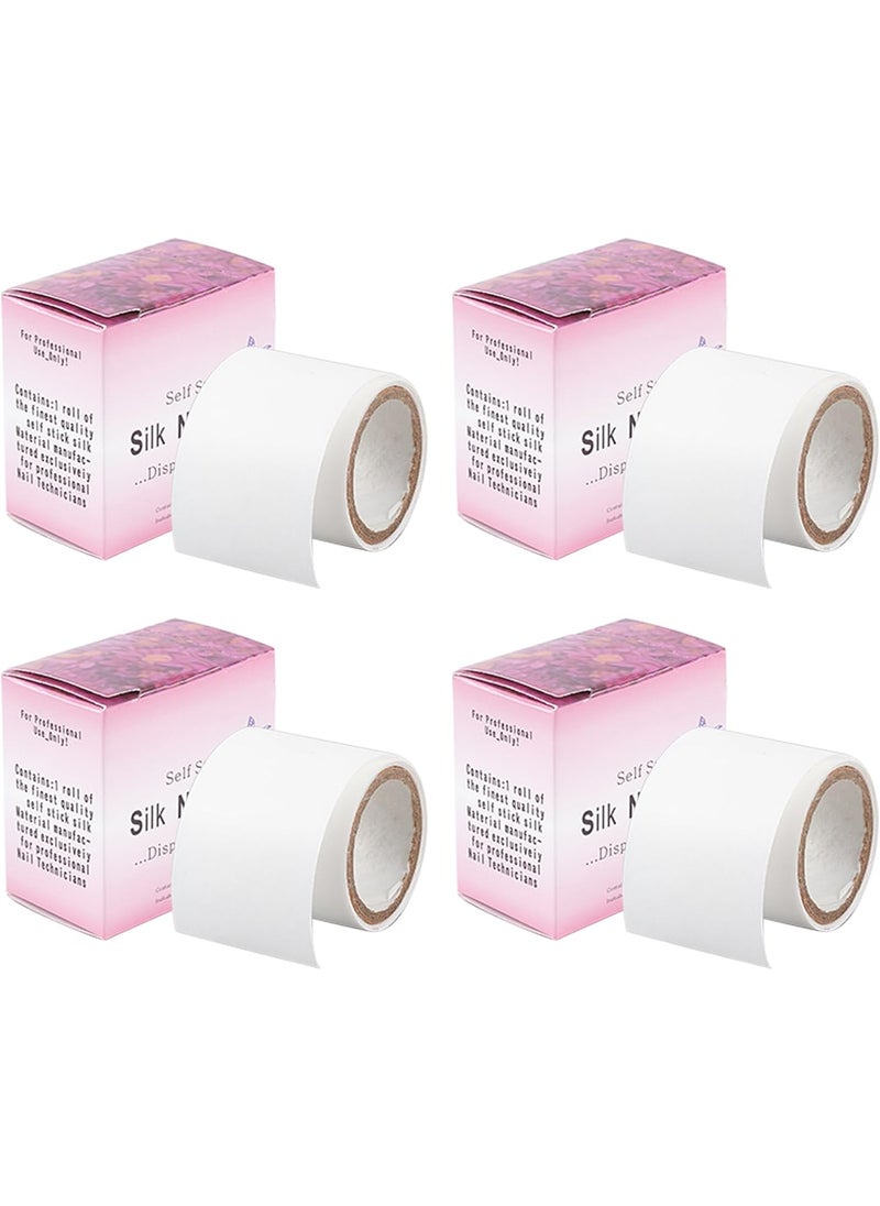 NICENEEDED - NICENEEDED 4 Rolls Self Adhesive Silk Nail Wrap Set, Easy Trimerable Nail Tips Repair Bandage Tape, Nail Art Extension Fiberglass Stickers Nail Protector Tools for Nail Design - Image 1