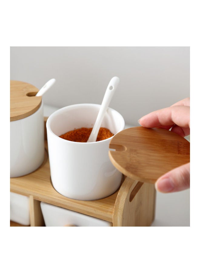 إسكدنيا مجموعة مرطبان من السيراميك للتوابل أو السكر أو البهارات متعدد الألوان - Image 2