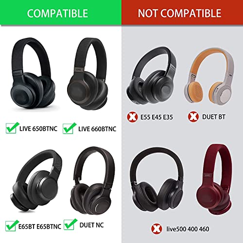 Street27® Ear Pads Replacement Compatible with E65 (E65BTNC)/Live 650 (650NC 650BTNC)/Live 660 (660NC 660BTNC)/Duet NC Over-Ear Headphones, Soft Protein Leather, Noise Isolating Memory Foam Earpads Cushions - Image 3