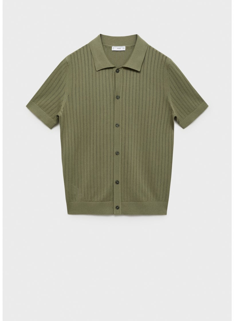 Mango Man Open Work Detailed Shirt  - Image 5