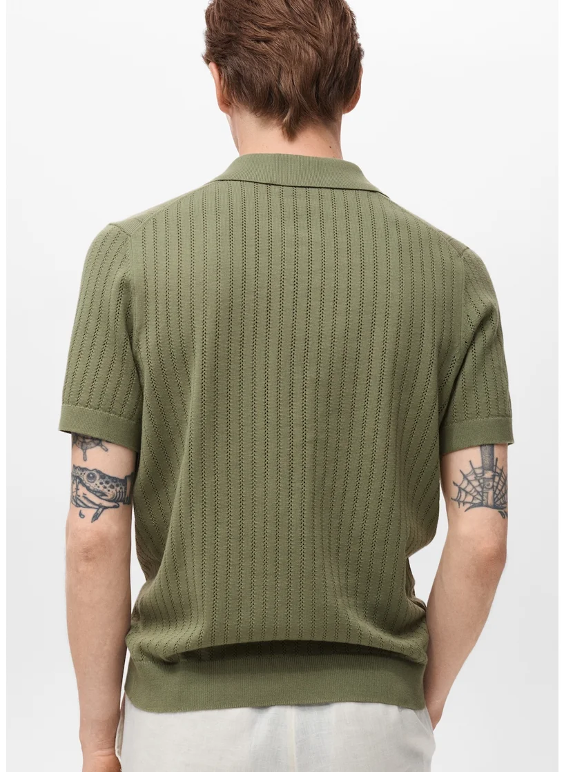Mango Man Open Work Detailed Shirt