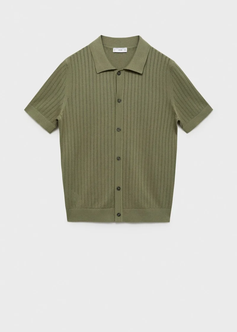 Mango Man  Open Work Detailed Shirt for Men | Best Price UAE