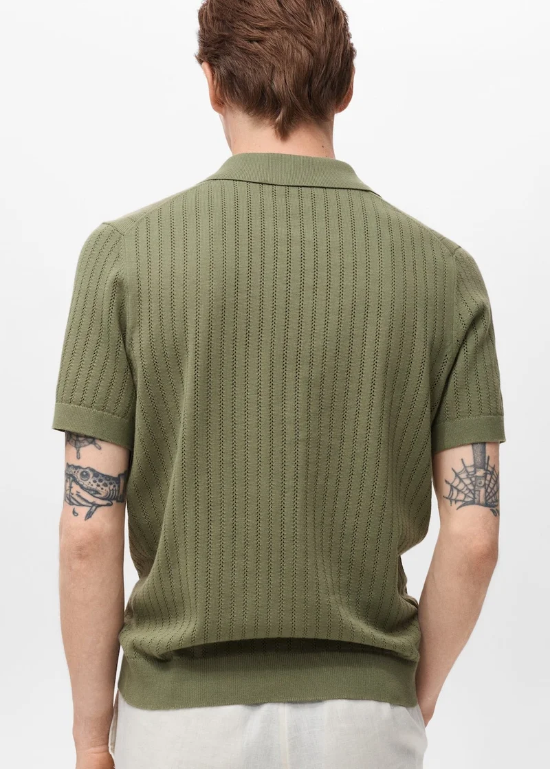 مانجو مان قميص بتفاصيل مفتوحة