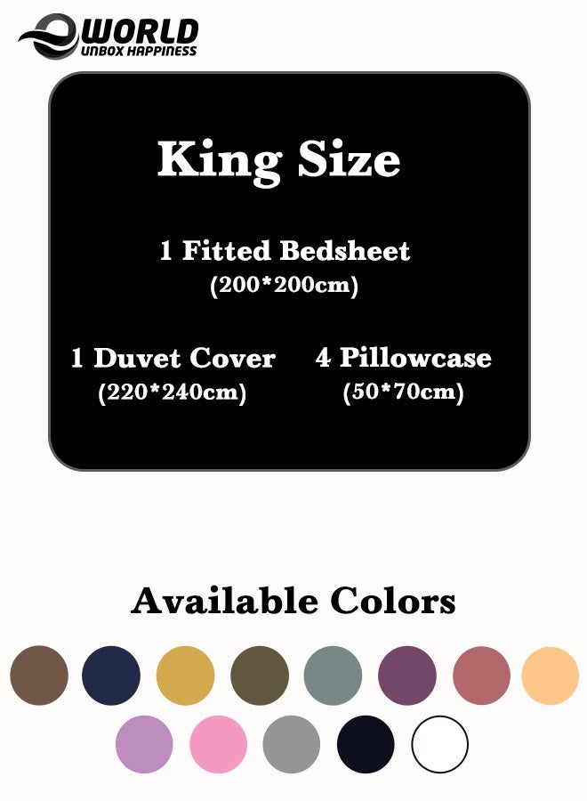 إي وورلد طقم لحاف مخطط فاخر لجميع المواسم – طقم مكون من 6 قطع باللون الأسود | مقاس كينغ 220×240 سم | فائق النعومة، مقاوم للتجاعيد وصُنع في دبي | يشمل غطاء لحاف، ملاءة مطاطية (200×200 سم) و4 أغطية وسائد (50×70 سم) - Image 2