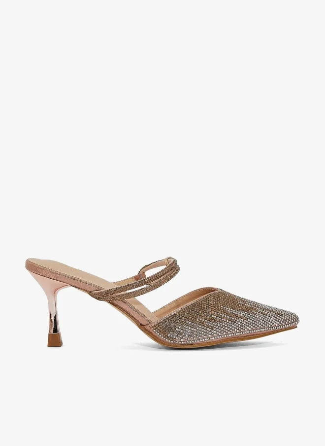 Ella Limited Edition Diamante Double Strap Slip On Pump