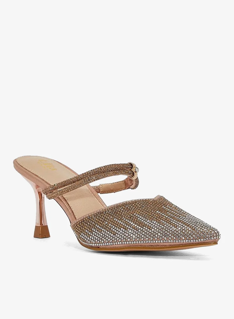 Ella Limited Edition Diamante Double Strap Slip On Pump