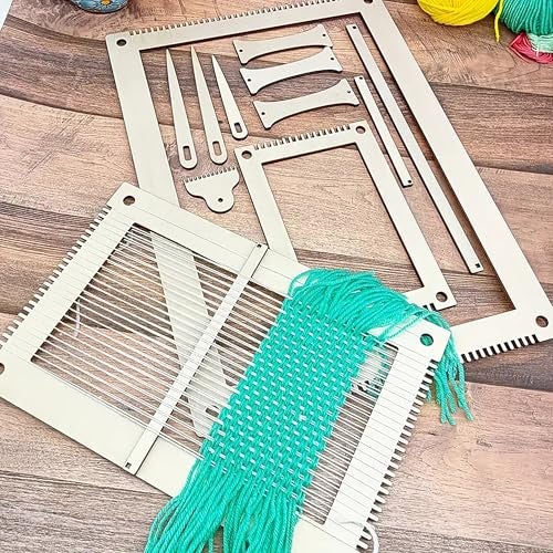 Cliths 13 Pcs Rectangle Weaving Loom Kit for DIY Yarn Crafts Hand Knitting Tapestry Frame Art Set for Beginners Adults Kids Wool Wall Hanging Tools - Image 5
