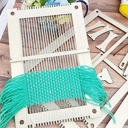 Cliths 13 Pcs Rectangle Weaving Loom Kit for DIY Yarn Crafts Hand Knitting Tapestry Frame Art Set for Beginners Adults Kids Wool Wall Hanging Tools - Image 3
