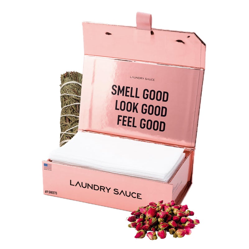 Laundry Sauce - Laundry Dryer Sheets (Egyptian Rose), Luxury Fragrance, Contains Essential Oils, Softens Fabric, Removes Static Cling, Eco-Friendly Packaging, Travel Friendly, 69 Count - Image 1