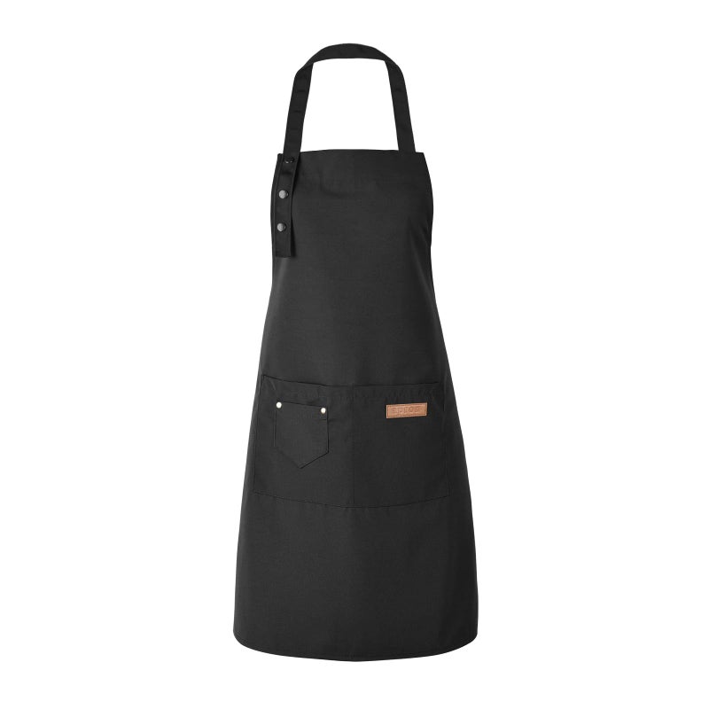 Tosewever Art Aprons for Women Painting Pottery Baking, Mens Buckle Straps Kitchen Apron with Pockets for Chef Cooking (Black) - Image 3
