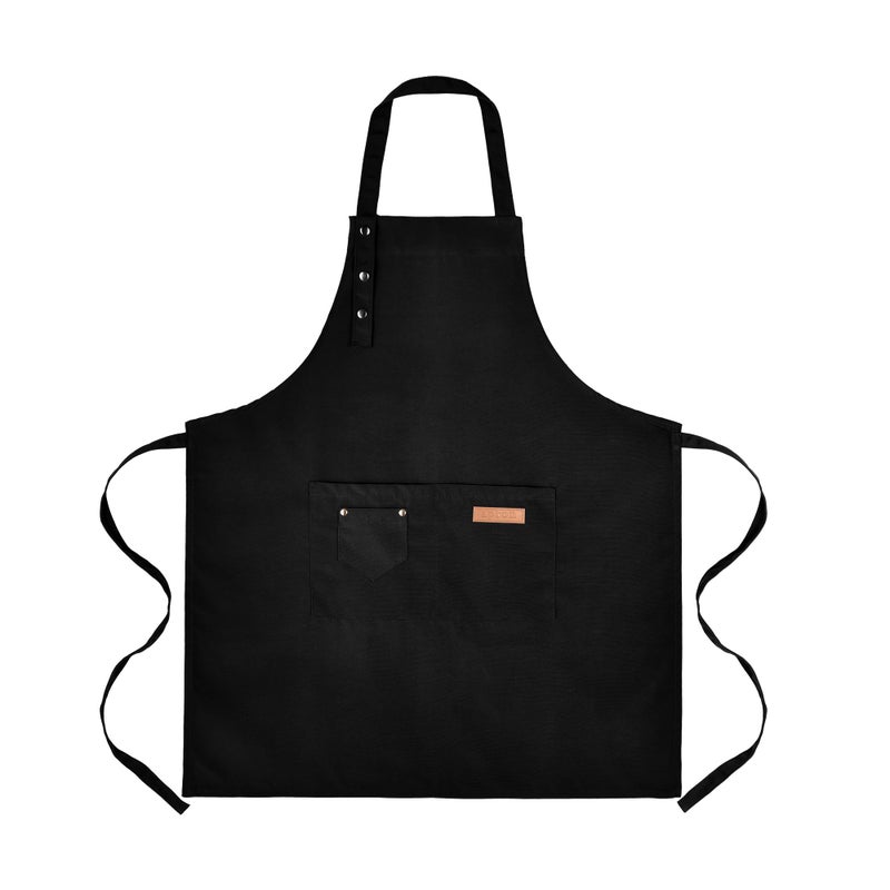 Tosewever Art Aprons for Women Painting Pottery Baking, Mens Buckle Straps Kitchen Apron with Pockets for Chef Cooking (Black) - Image 1