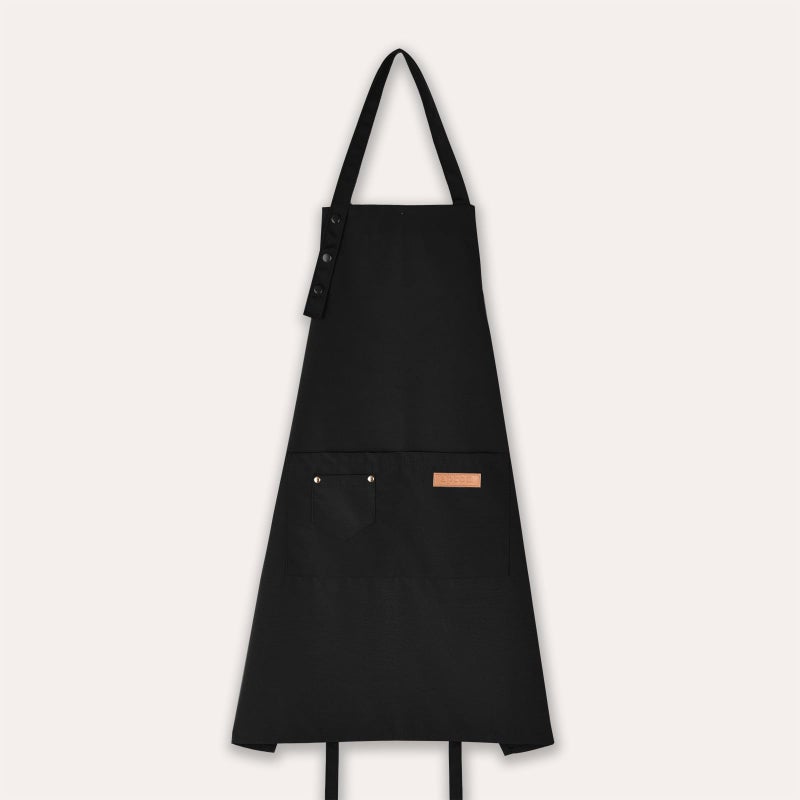 Tosewever Art Aprons for Women Painting Pottery Baking, Mens Buckle Straps Kitchen Apron with Pockets for Chef Cooking (Black) - Image 4