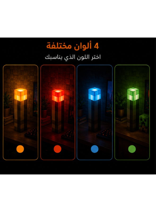 ماين كرافت إضاءة LED على شكل شعلة ماينكرافت تعمل عبر USB – متوفرة بـ 4 ألوان - Image 2