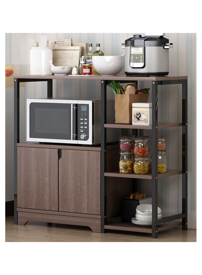 Generic 3-Tier Spice Holder Microwave Oven Stand Kitchen Rack with Storage Cabinet Multi Function for Utensils Vegetable Fruit - Image 1