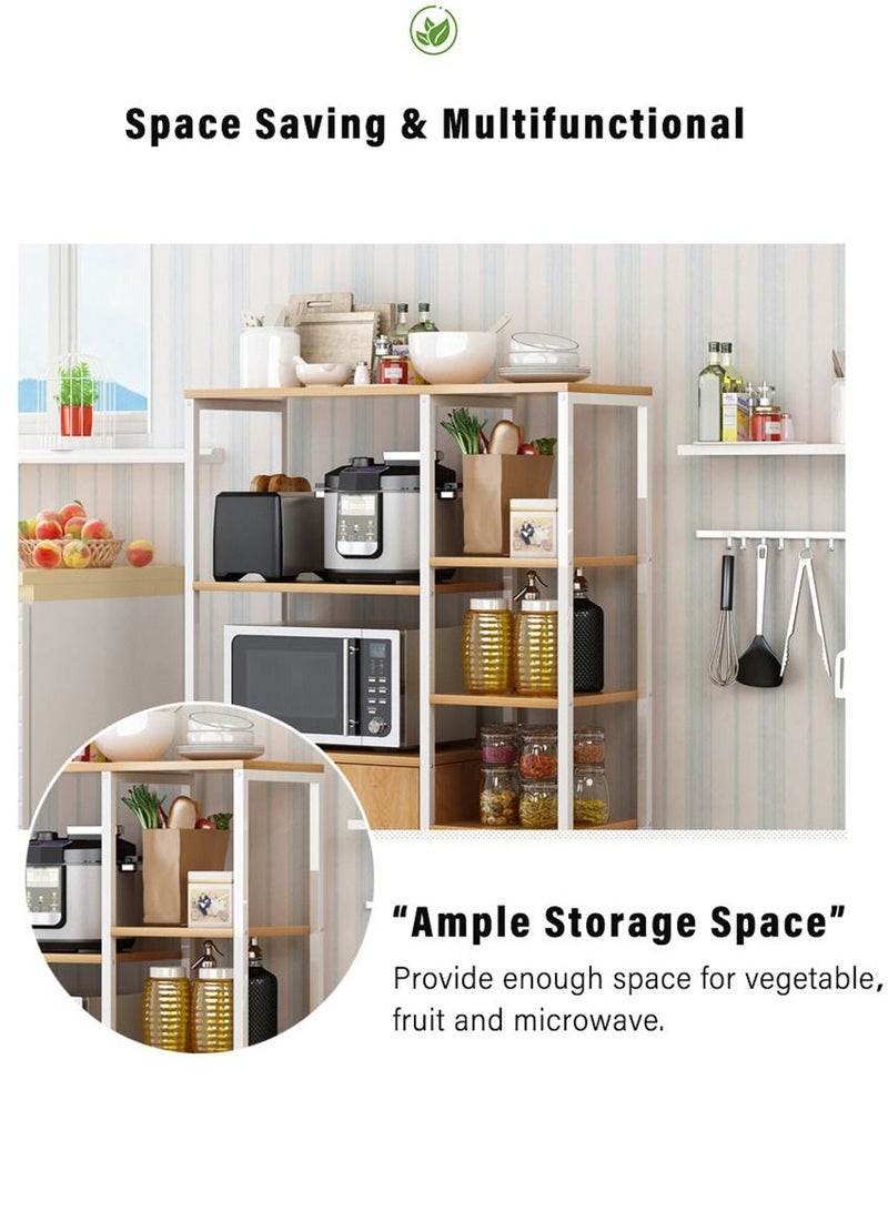 Generic 3-Tier Spice Holder Microwave Oven Stand Kitchen Rack with Storage Cabinet Multi Function for Utensils Vegetable Fruit - Image 2
