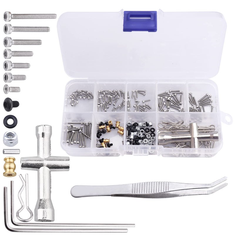 GoHobby 272pcs RC Screw Kit M14 Screws Hardware Fasteners Repair Tools for Axial SCX24 124 Scale RC Crawler Accessories - Image 2