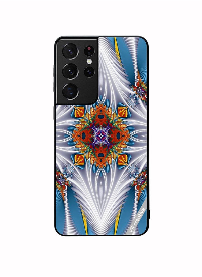 Protective Case Cover For Samsung Galaxy S21 Ultra 5G Abstract Design Multicolour