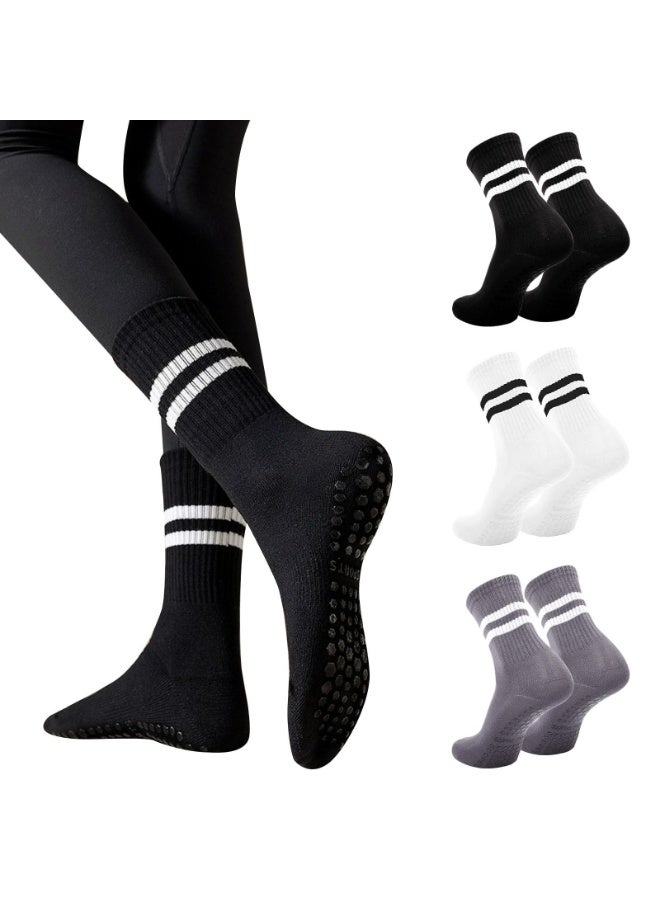 Kibee 3 Pairs Yoga Socks For Women，Non Slip Socks Pilates Socks For Yoga,Pilates， Ballet, Dance - Image 1