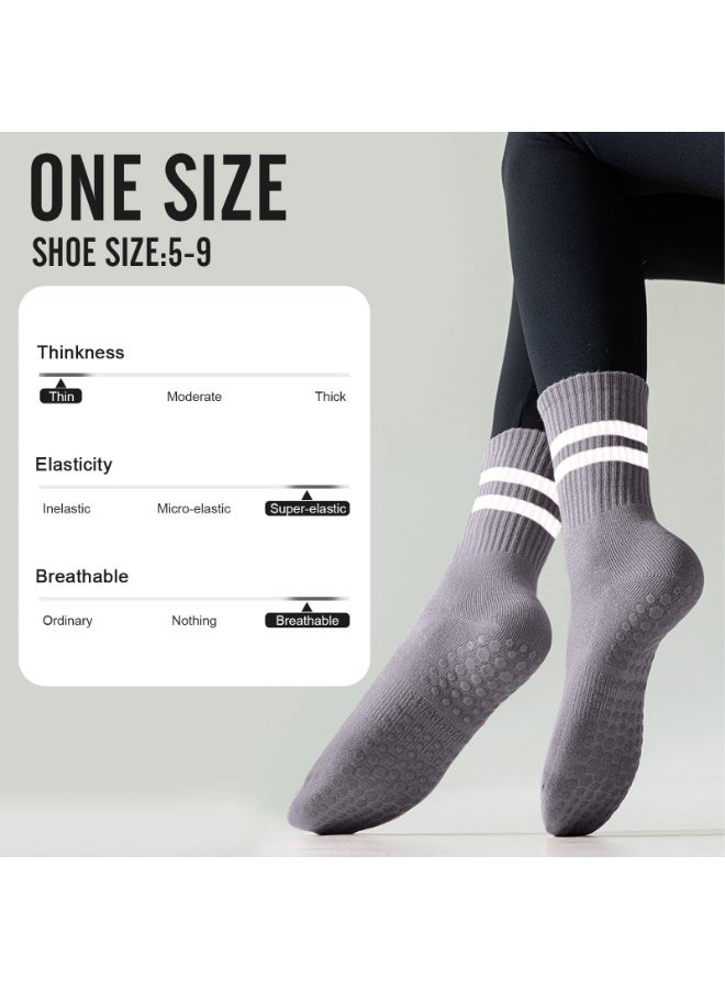 Kibee 3 Pairs Yoga Socks For Women，Non Slip Socks Pilates Socks For Yoga,Pilates， Ballet, Dance - Image 3
