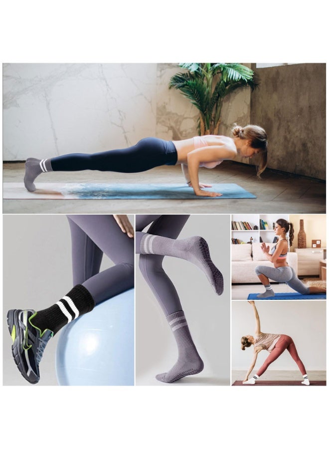 Kibee 3 Pairs Yoga Socks For Women，Non Slip Socks Pilates Socks For Yoga,Pilates， Ballet, Dance - Image 4