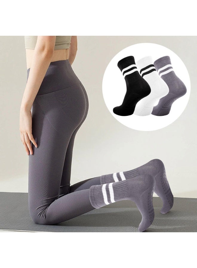 Kibee 3 Pairs Yoga Socks For Women，Non Slip Socks Pilates Socks For Yoga,Pilates， Ballet, Dance - Image 2
