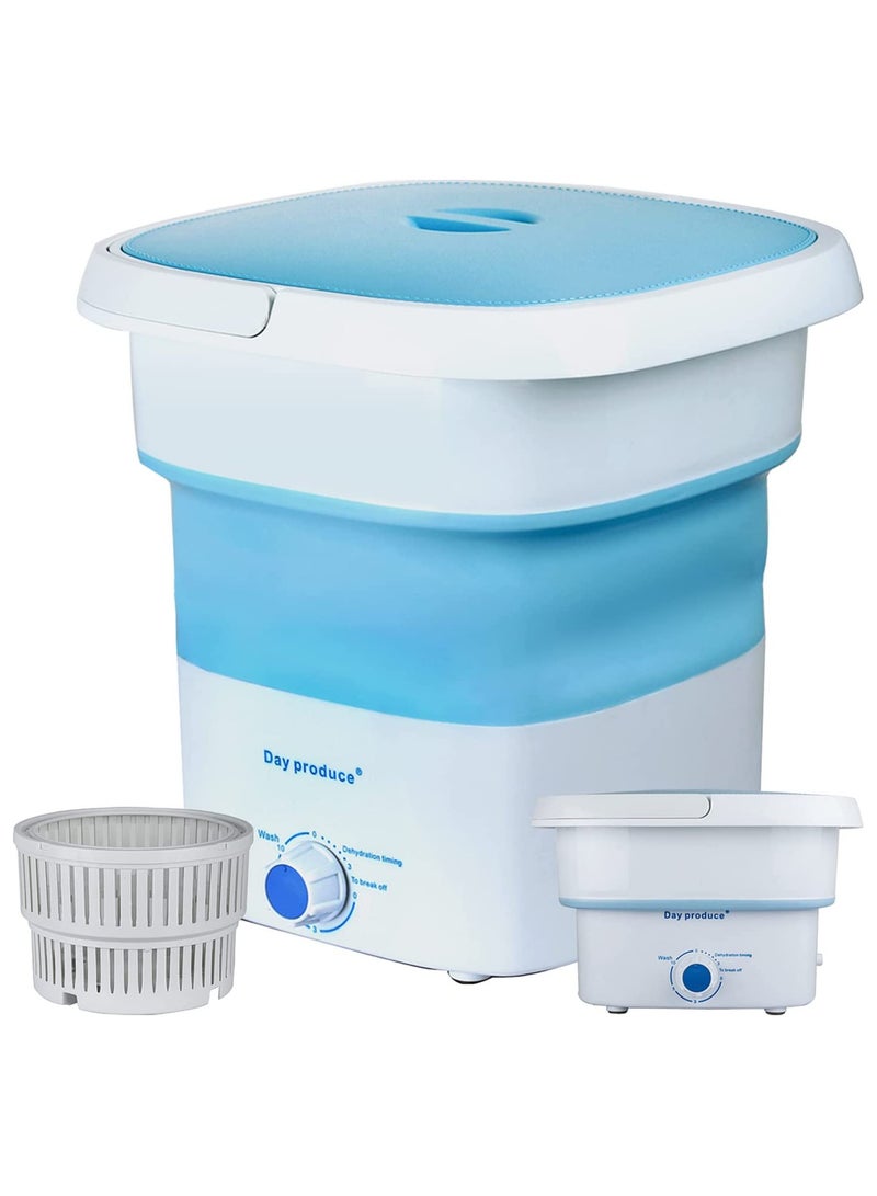 غسالة محمولة - غسالة صغيرة قابلة للطي ومجفف دوار صغير، دلو غسالة قابل للطي للملابس الأطفال، الملابس الداخلية أو العناصر الصغيرة - Image 1